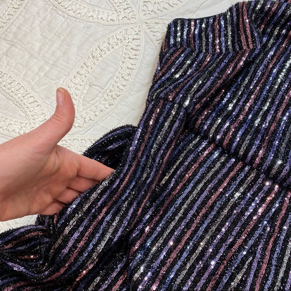 NWT Maeve Anthropologie disco halter jumpsuit -Sequin formal Silver Sparkly 18W - Picture 5 of 14